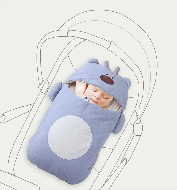 Weicher Baby Schlafsack mit Kapuze für Neugeborene und Kleinkinder – Bild 4