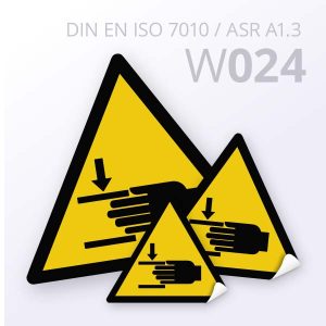Warnzeichen W024 “Warnung vor Handverletzungen”